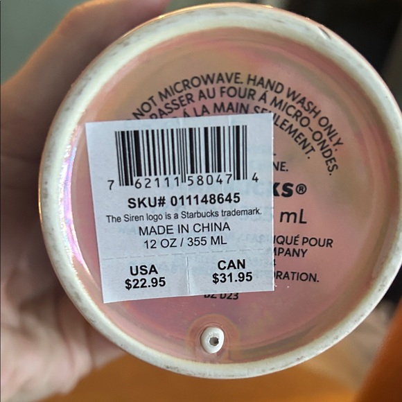 Starbucks Ceramic Pink and Green Tumbler - Picture 4 of 4